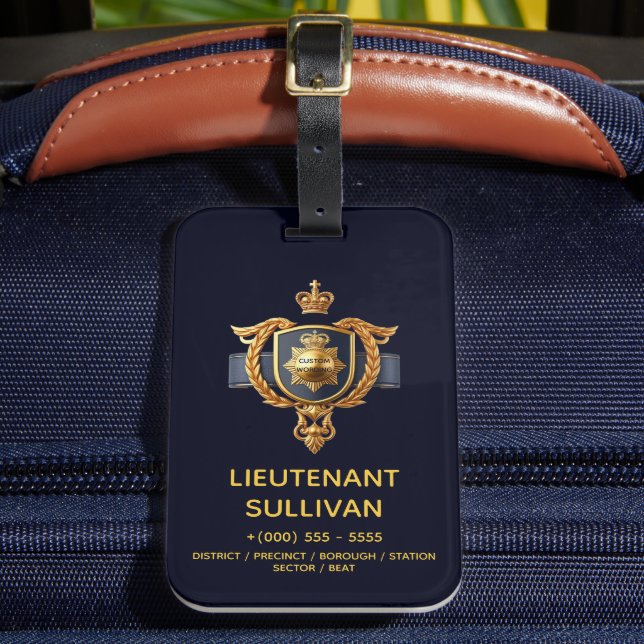 Polizist Zollpolizei Logo Polizist Reisen Gepäckanhänger (Vorderseite Insitu 2)