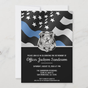 Polizisten-Ruhestand Gesetzeshüter-Flagge Einladung