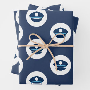 Polizistenmütze Geschenkpapier Set