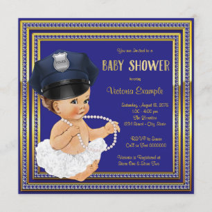 Polizistin Baby Girl Shower Einladung