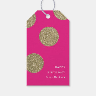 Polk a Dot Gold Glitter Geschenkanhänger