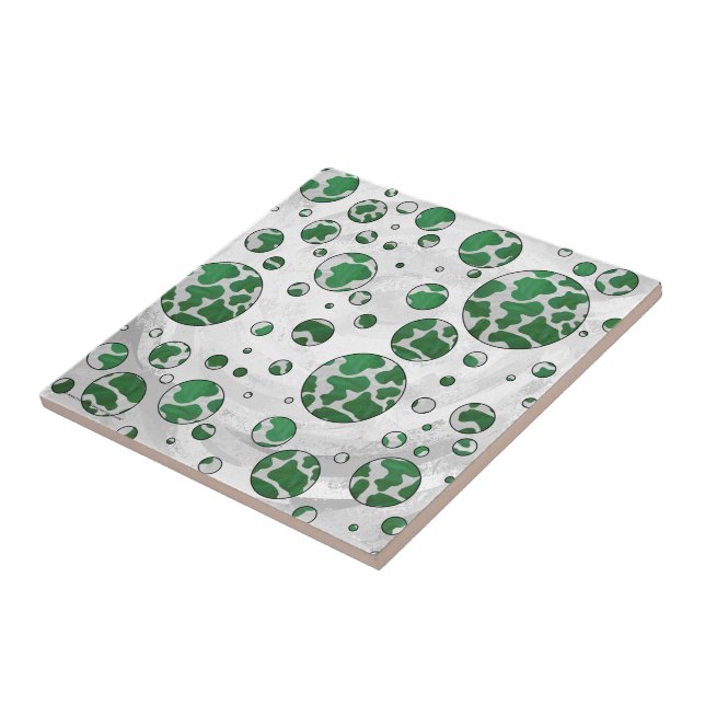 Polk Dot Kuh Grün und Weiß Fliese (Seite)