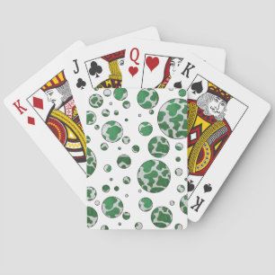 Polk Dot Kuh Grün und Weiß Spielkarten