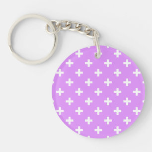 Polka blanche croise sur lilas