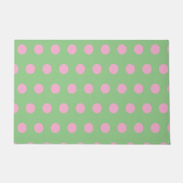 Polka Door Mat (Sage Green & Pastel Pink) Fußmatte