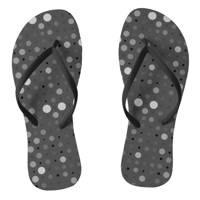 Polka Dot 01.Gray DGrey BG Flip Flops (Fußbett)