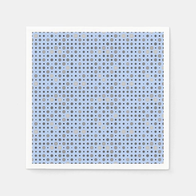 Polka Dot 01.Gray Lblue BG Serviette (Vorderseite)