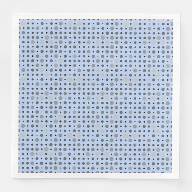 Polka Dot 01.Gray Lblue BG Serviette (Vorderseite)