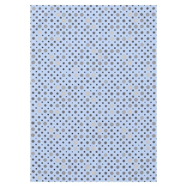 Polka Dot 01.Gray Lblue BG Tischdecke (Vorderseite)