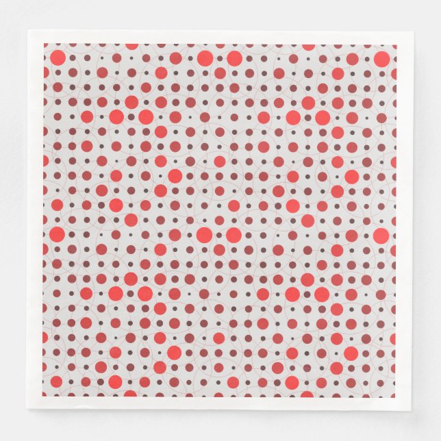 Polka Dot 01A.Red offwhite BG Serviette (Vorderseite)