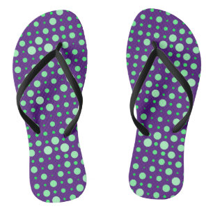 Polka Dot 02.Green. D Lila BG Flip Flops