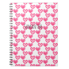 Polka Dot and Stripes Hearts Notizblock