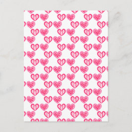 Polka Dot and Stripes Hearts Postkarte