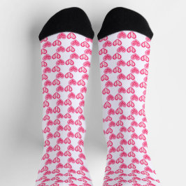 Polka Dot and Stripes Hearts Socken