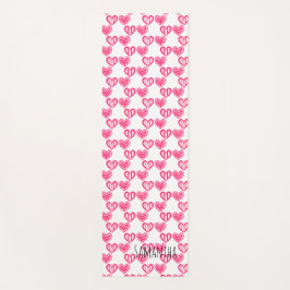 Polka Dot and Stripes Hearts Yogamatte