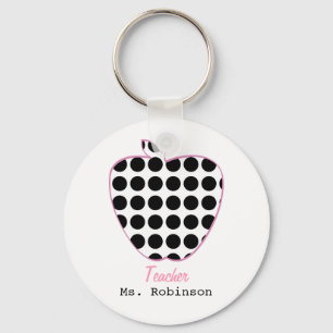 Polka Dot Apple Teacher Schlüsselanhänger