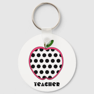 Polka Dot Apple Teacher Schlüsselanhänger