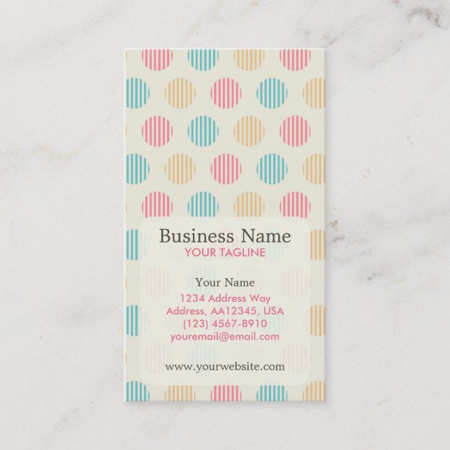 Polka Dot Appointing Business Card Terminkarte (Vorderseite)