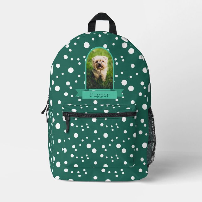 Polka Dot Arch Foto für Haustiere Bedruckter Rucksack (Vorderseite)