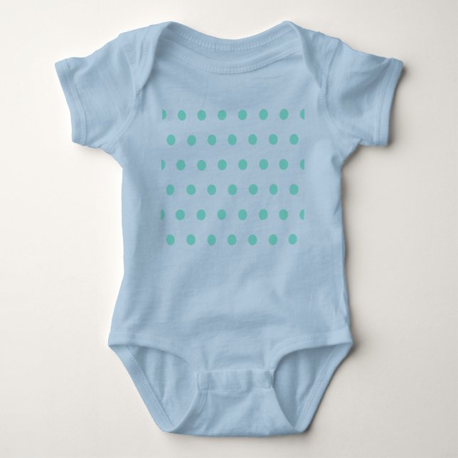 Polka Dot Baby Bodysuit (Lavender & Aqua) Baby Strampler (Vorderseite)