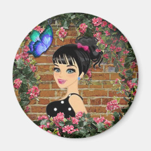 Polka dot baby Dusche Magnet