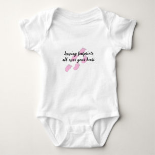 Polka Dot Baby Footprints Baby Strampler