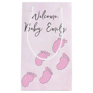 Polka Dot Baby Footprints Kleine Geschenktüte
