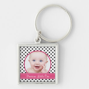 Polka Dot Baby Foto Template Schlüsselanhänger