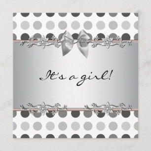 Polka Dot Baby Girl Shower Einladungen