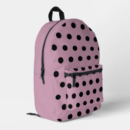 Polka Dot Backpack (rosa und schwarz) Bedruckter Rucksack