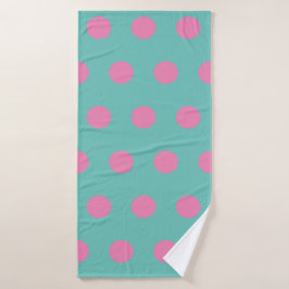 Polka Dot Badetuch (Aqua & Pink) Badehandtuch
