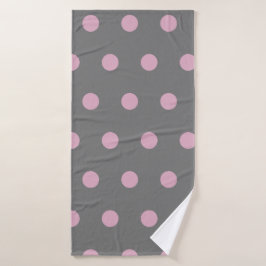 Polka Dot Badetuch (dunkelgrau und weich rosa) Badehandtuch