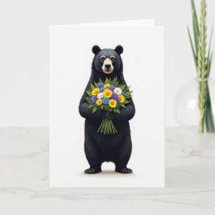 Polka Dot Bär Blumenkarte Karte