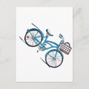 Polka Dot Beach Cruiser Postcard Postkarte