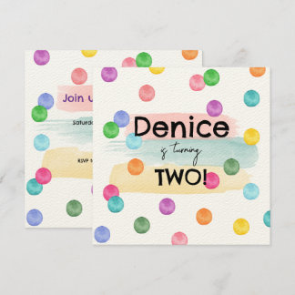 Polka Dot Birthday Party Einladung