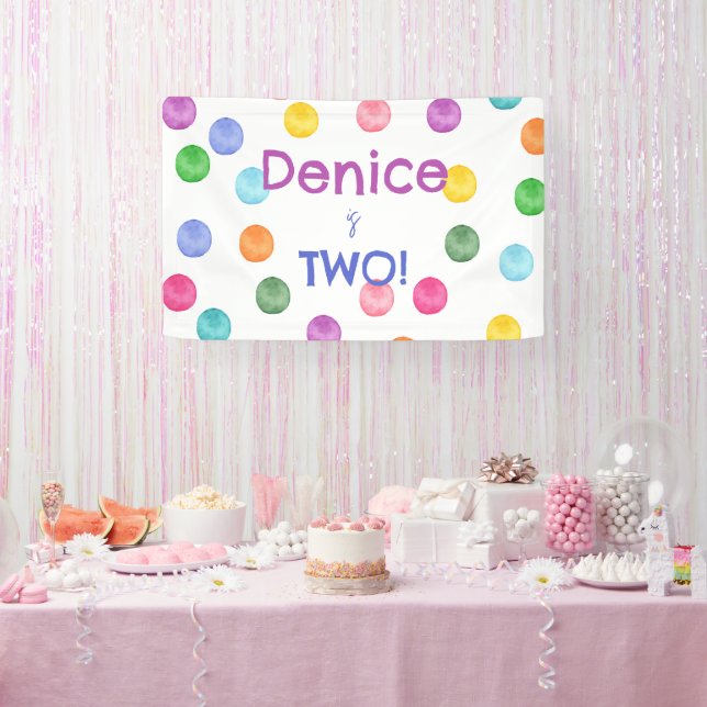Polka Dot Birthday Party Einladung Banner (Party)