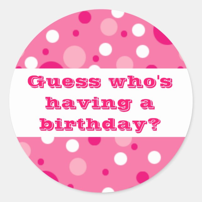 Polka Dot Birthday Sticker (Vorderseite)