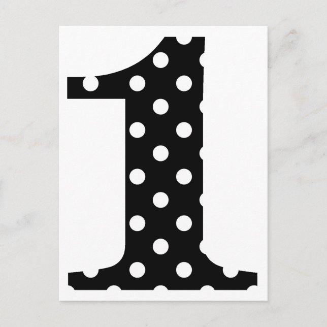 Polka Dot Black and White One Postkarte (Vorderseite)