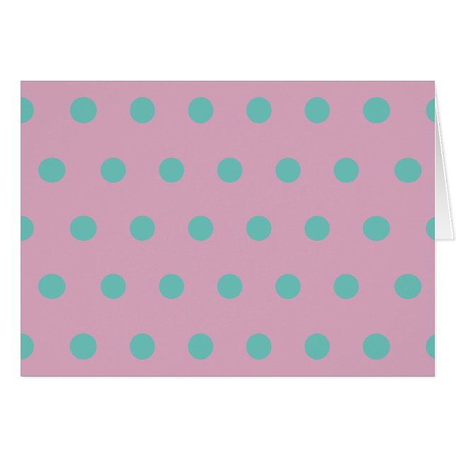 Polka Dot Blank Cards (Pink & Aqua) (Vorderseite (Horizontal))