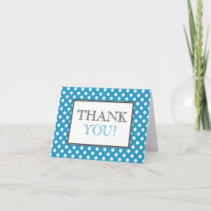 Polka Dot Blau & Weiß Danksagungskarte Dankeskarte