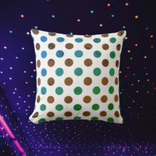 Polka Dot Blue und Green Kissen