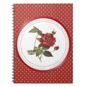 Polka Dot Blume Bedeutung - Rote Rose Notizblock