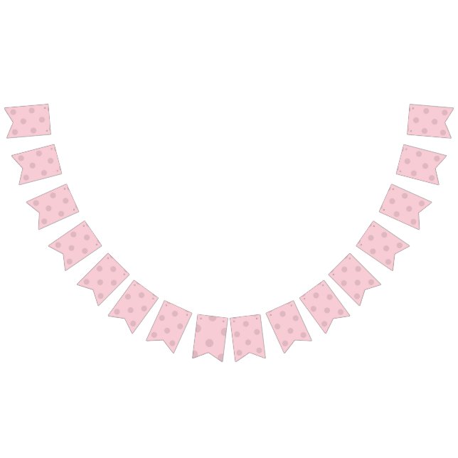 Polka Dot Blush Pink Wimpelkette (Alle)