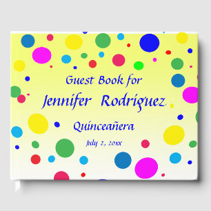 Polka Dot Bulle Balloon Quinceañera Livre d'or