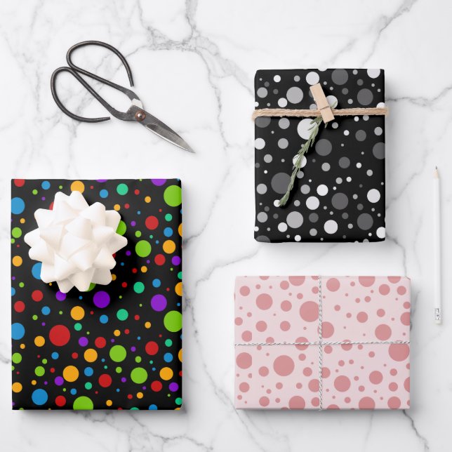 Polka Dot Bundle Geschenkpapier Set (Vorderseite)