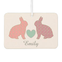 Polka Dot Bunnies Pink Personalisiert
