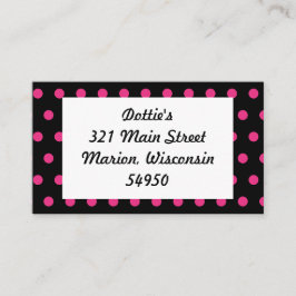 Polka Dot Business Cards (Schwarz & Neon Pink) Visitenkarte