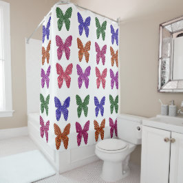Polka Dot Butterflies Duschvorhang