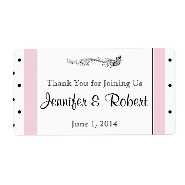 Polka Dot Butterfly Posh Water Flasche (Vorne)