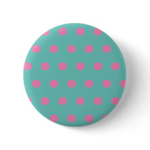 Polka Dot Button (Aqua & Pink)
